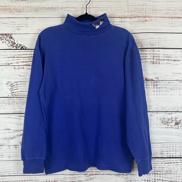 Womens VTG Mickey Co Disney Purple Knit Turtleneck Mickey Minnie Heart Cotton L - Picture 2 of 5